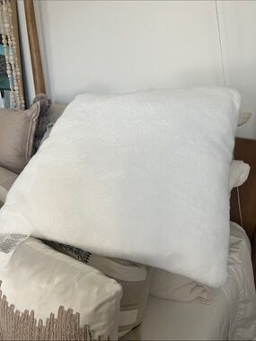Plush White Decorative Throw Pillow - Soft Home Accent